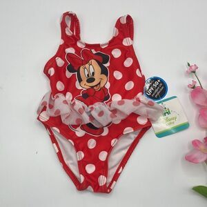 Baby Girl Disney Mini Mouse Tutu Swimsuit Bathing Suit Size 3-6M